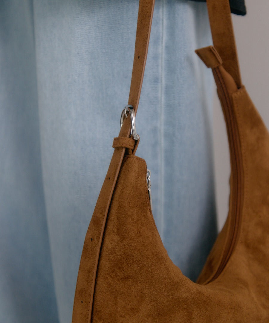 Faux Suede Moon Shoulder Tote Bag [LADIES] 10
