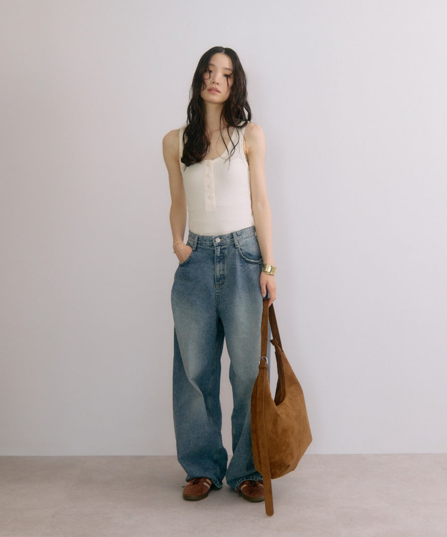 Faux Suede Moon Shoulder Tote Bag [LADIES] 12