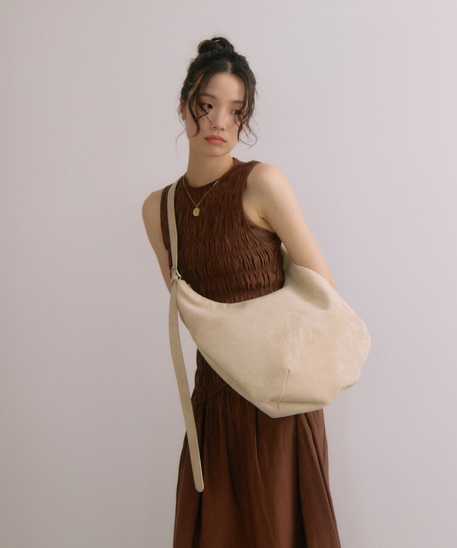 Faux Suede Moon Shoulder Tote Bag [LADIES] 23