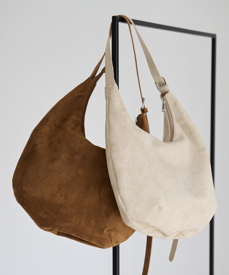 Faux Suede Moon Shoulder Tote Bag [LADIES] 25