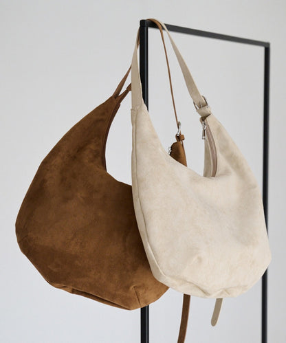 Faux Suede Moon Shoulder Tote Bag [LADIES] 25