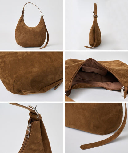 Faux Suede Moon Shoulder Tote Bag [LADIES] 26