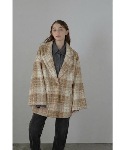 Plaid Pattern Tailored Middle Coat [LADIES] 2