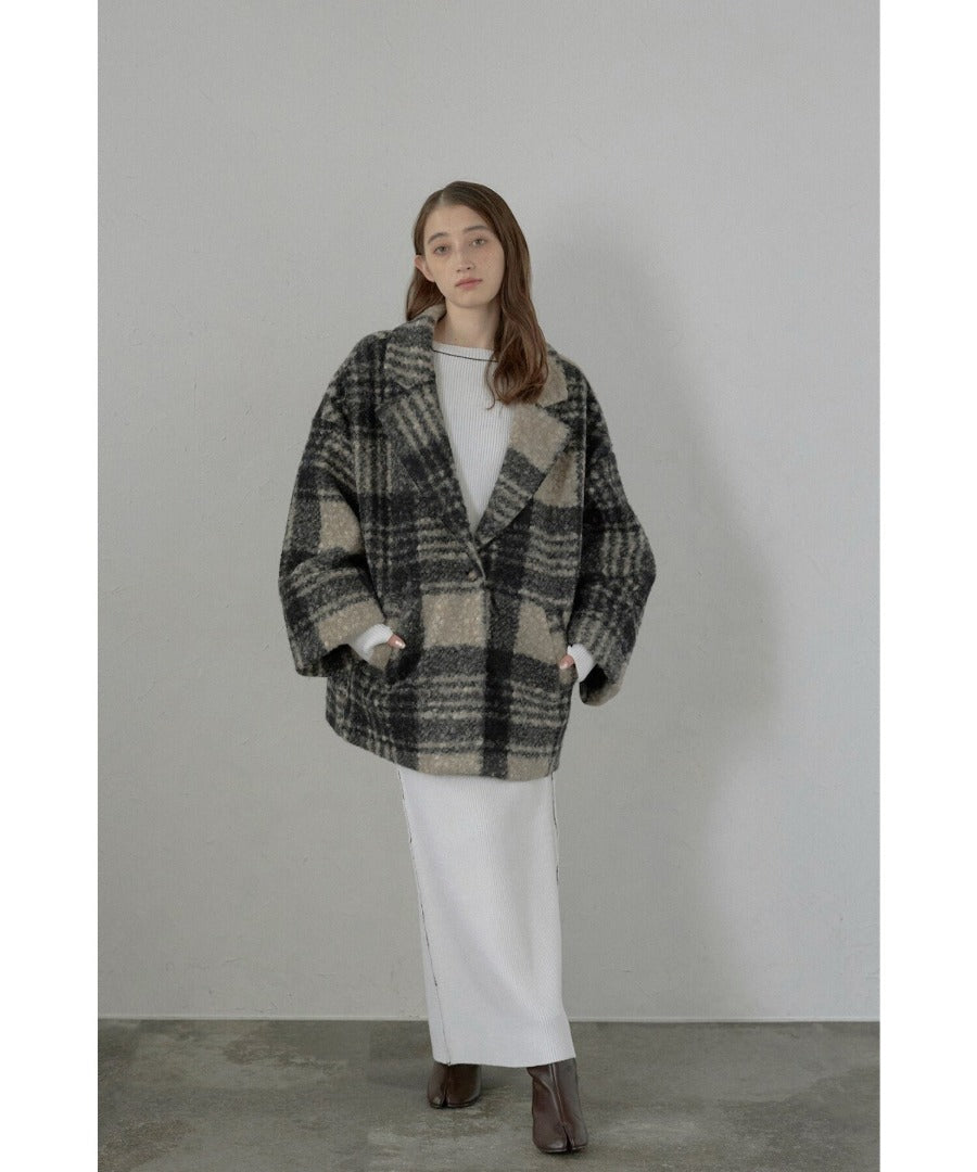 Plaid Pattern Tailored Middle Coat [LADIES] 4