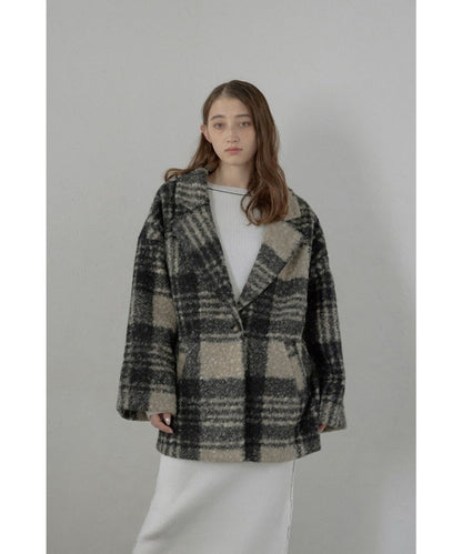 Plaid Pattern Tailored Middle Coat [LADIES] 5