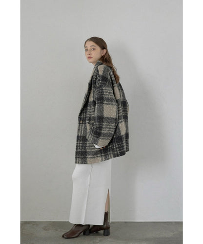 Plaid Pattern Tailored Middle Coat [LADIES] 8