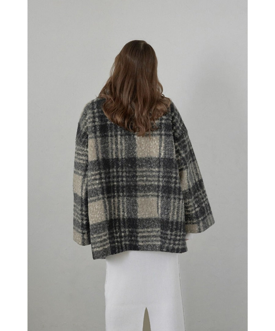 Plaid Pattern Tailored Middle Coat [LADIES] 11