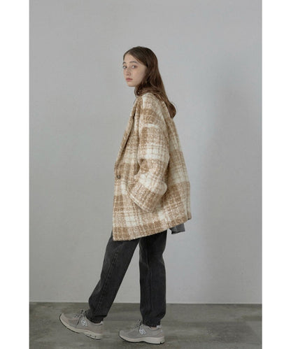 Plaid Pattern Tailored Middle Coat [LADIES] 12