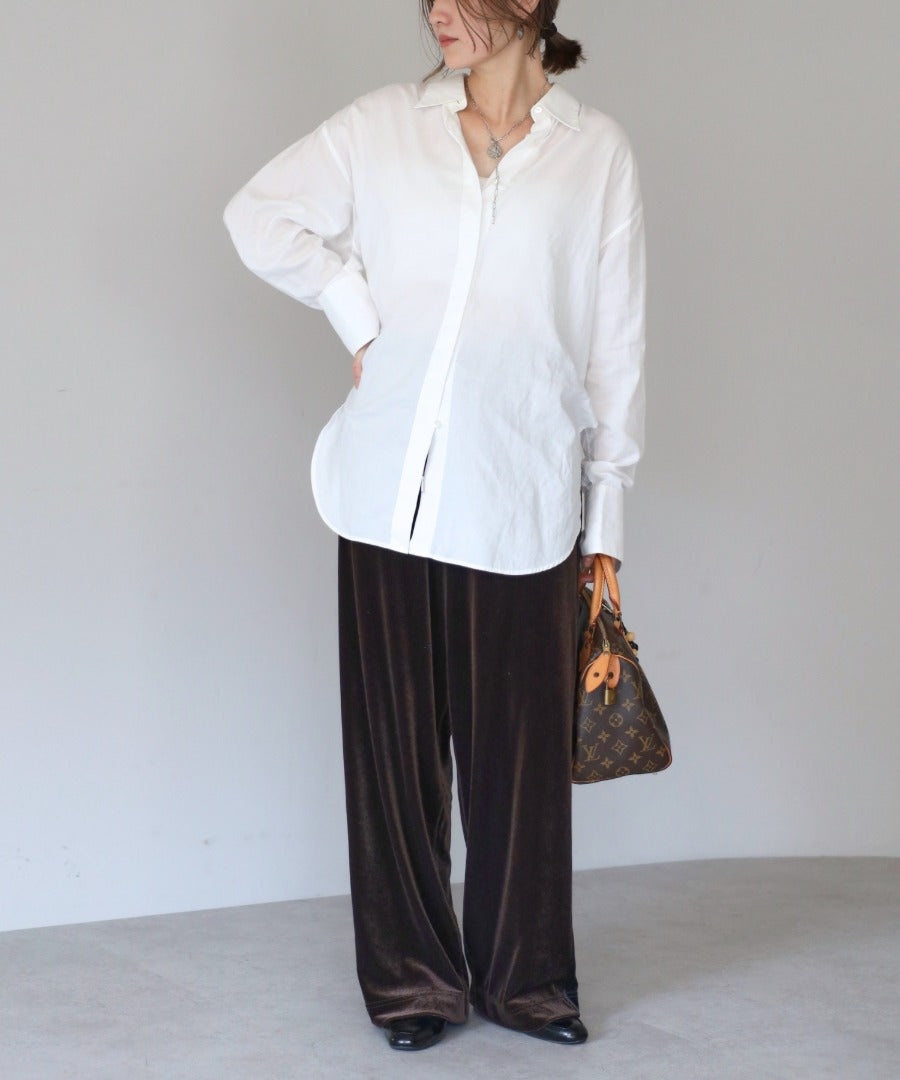 Glossy Velour Side-Line Pants [LADIES] 2