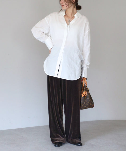 Glossy Velour Side-Line Pants [LADIES] 2
