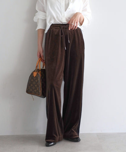 Glossy Velour Side-Line Pants [LADIES] 3