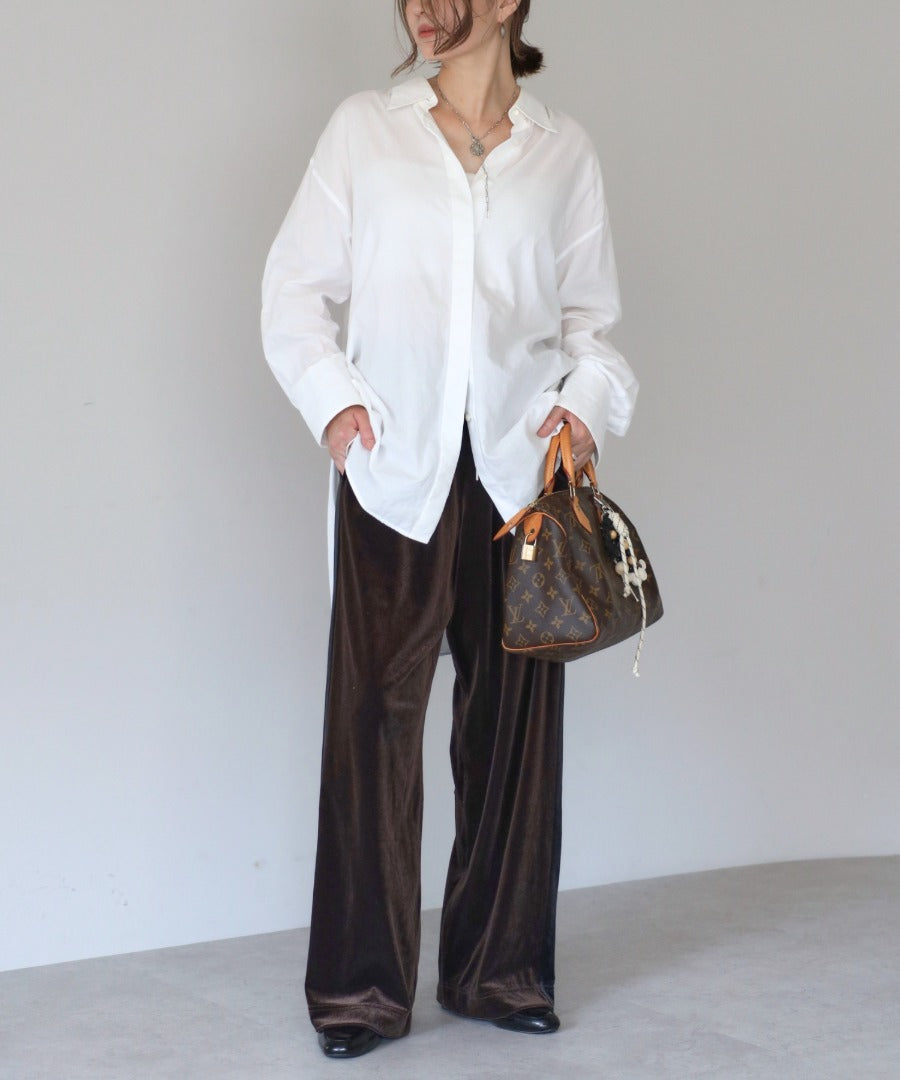 Glossy Velour Side-Line Pants [LADIES] 4