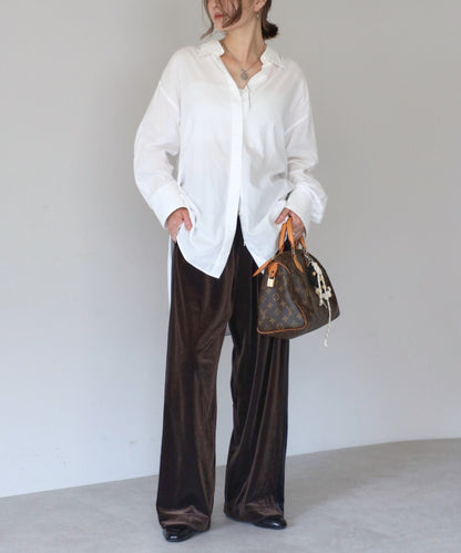Glossy Velour Side-Line Pants [LADIES] 4
