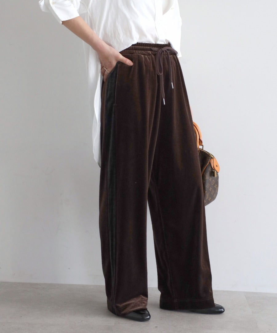 Glossy Velour Side-Line Pants [LADIES] 5
