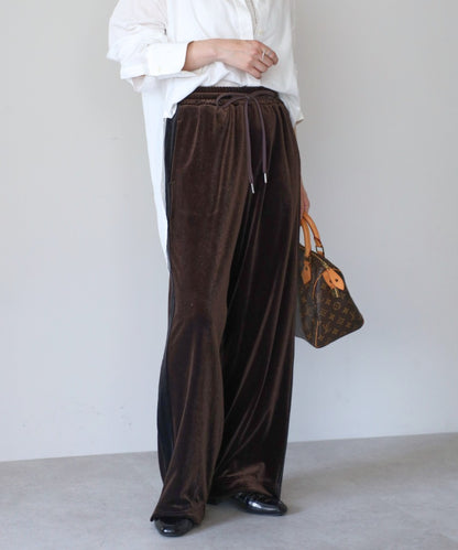 Glossy Velour Side-Line Pants [LADIES] 7