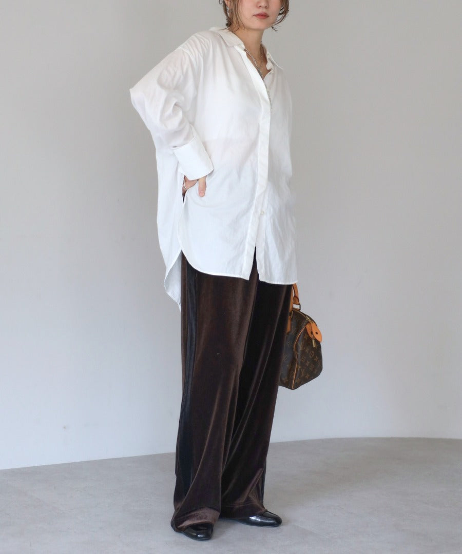 Glossy Velour Side-Line Pants [LADIES] 8