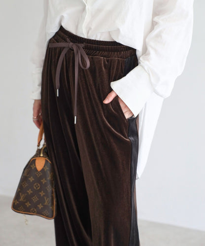 Glossy Velour Side-Line Pants [LADIES] 17