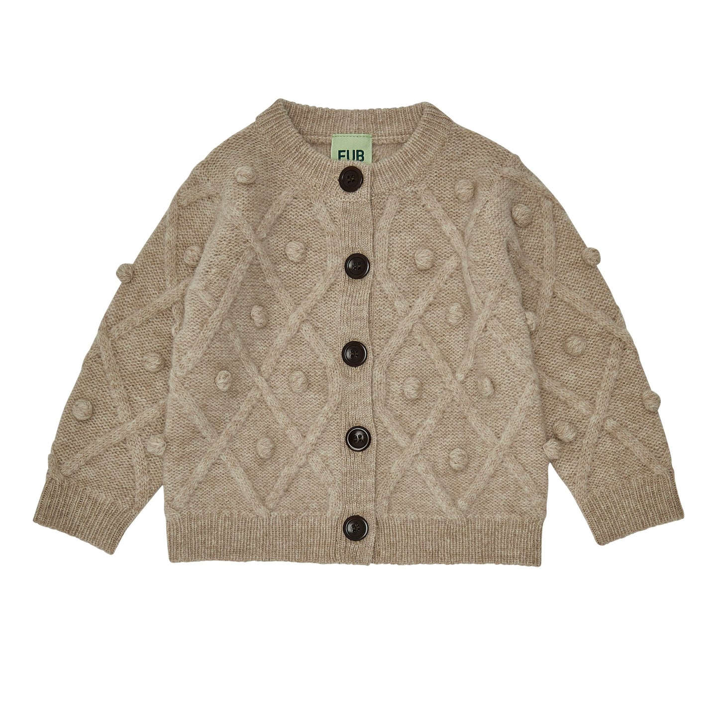 FUB / 6522 baby lambswool cardigan  (oatmeal) [AW22]