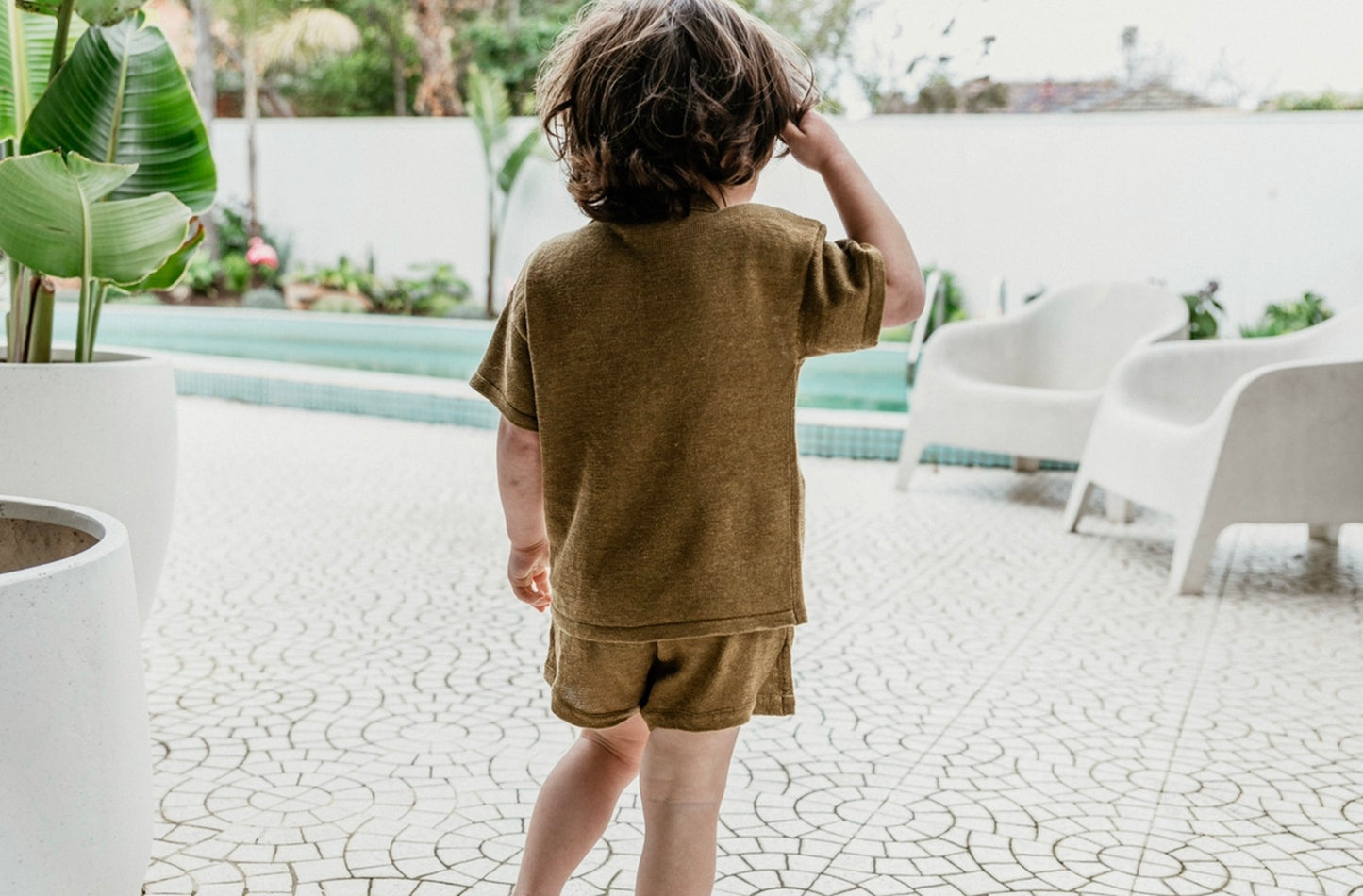 Grown / LINEN KNIT SHIRT - MOCHA [SS22]