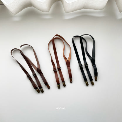 leather suspender / black