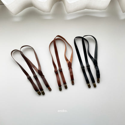 leather suspender / camel