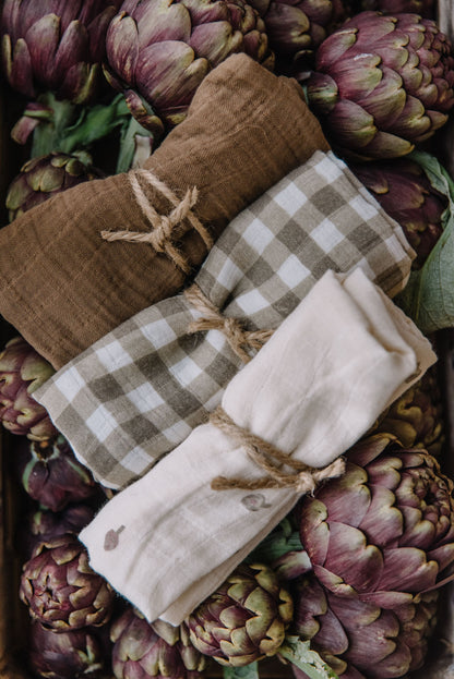 STUDIO BOHEME PARIS  / DOUDOU SMALL SWADDLE (Ecru/Artichokes) [AW22]