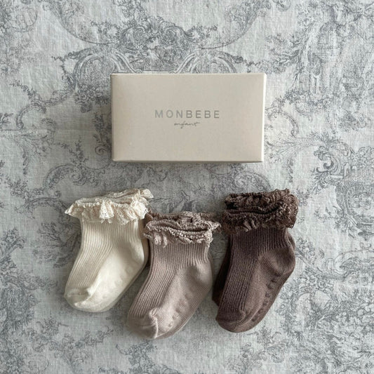 lace anpan socks set / monbebe