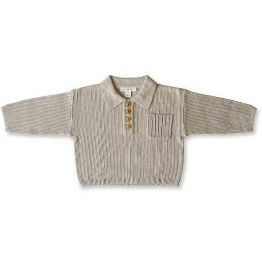 Grown / Linen Rib Button Up Jumper [SS22]