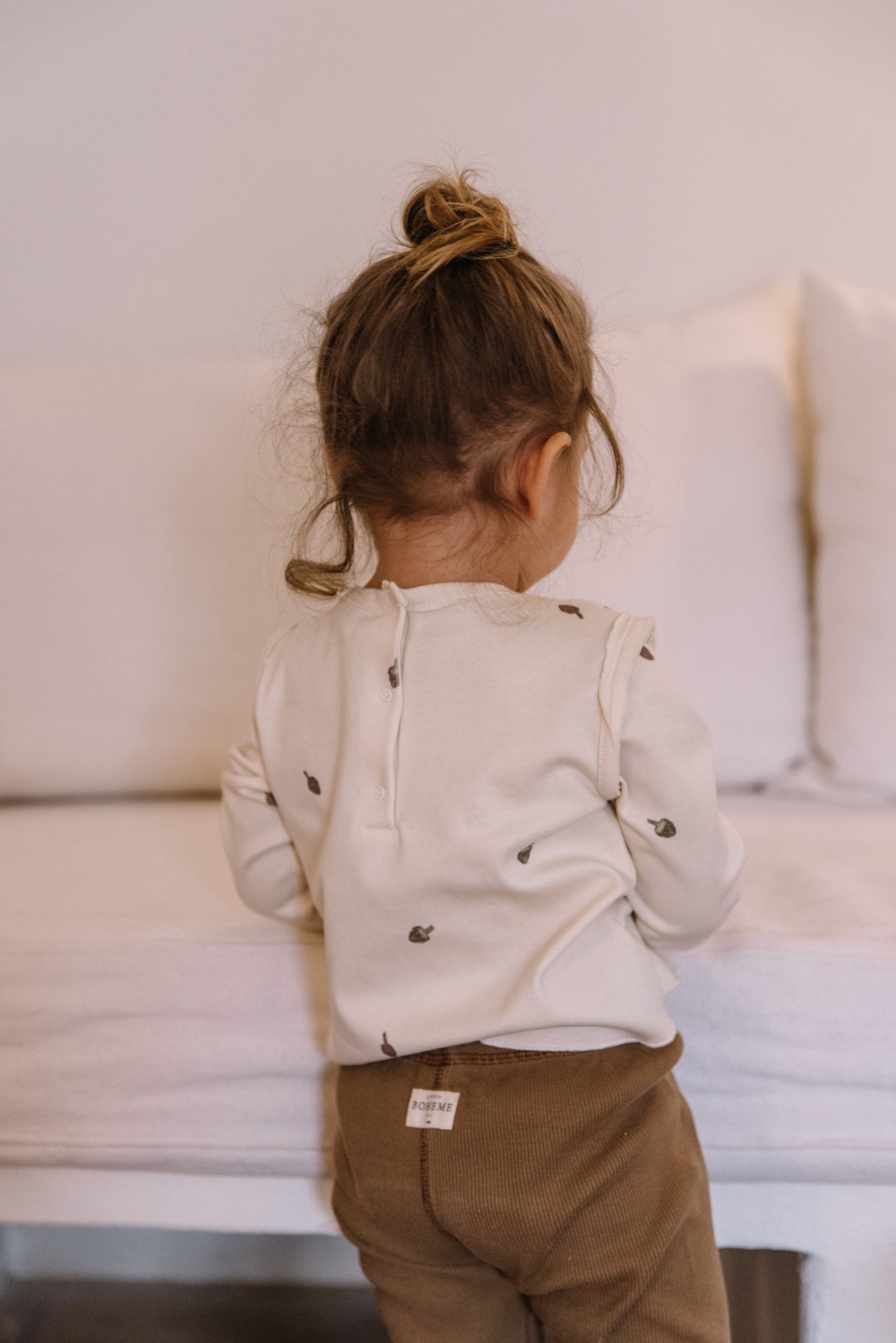 ROM POM LEGGINGS - Ecru/Artichokes [STUDIO BOHEME](22AW)