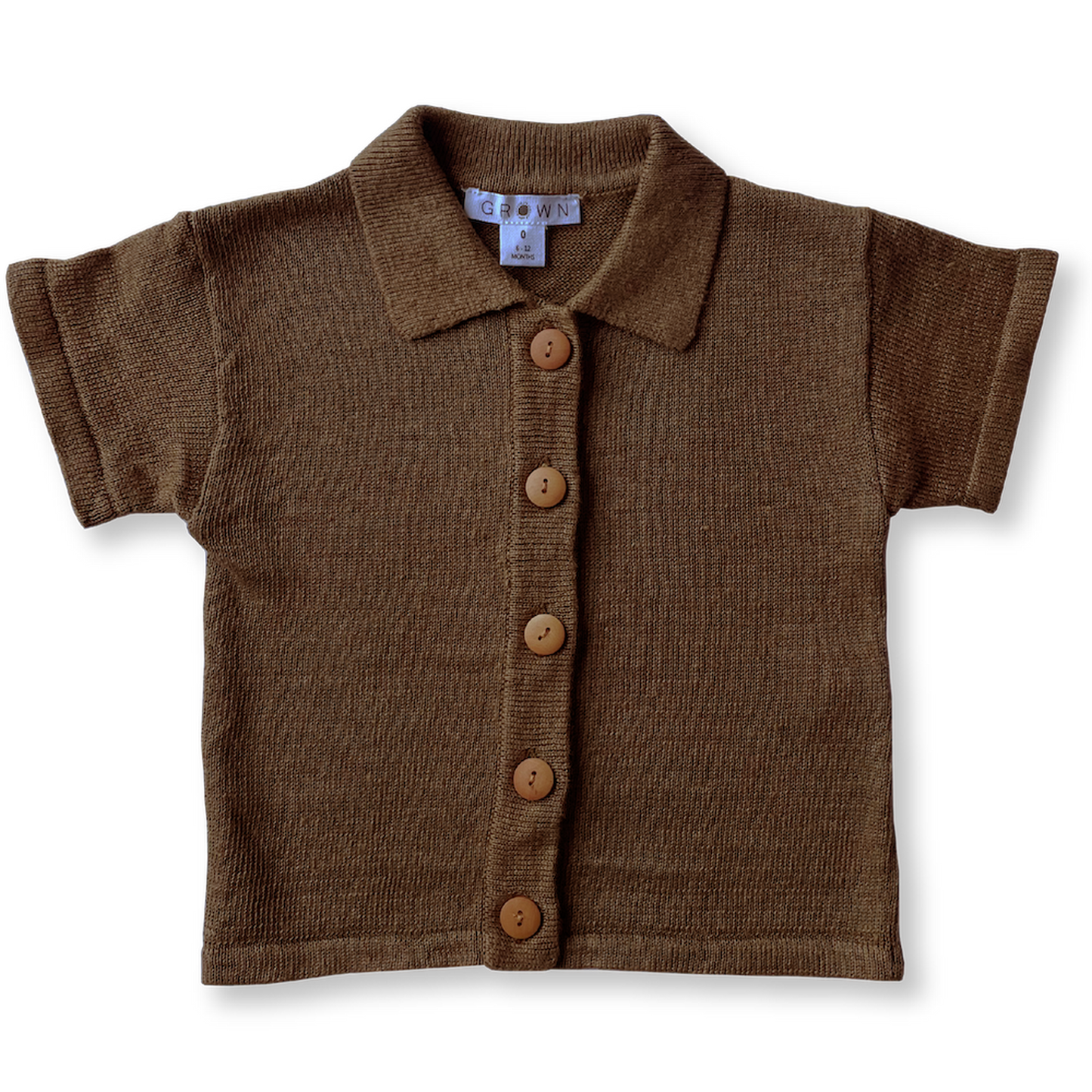 Grown / LINEN KNIT SHIRT - MOCHA [SS22]
