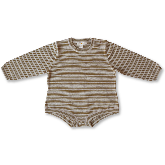 Grown / OVERSIZED ORGANIC ROMPER - MOCHA MARLE [SS22]