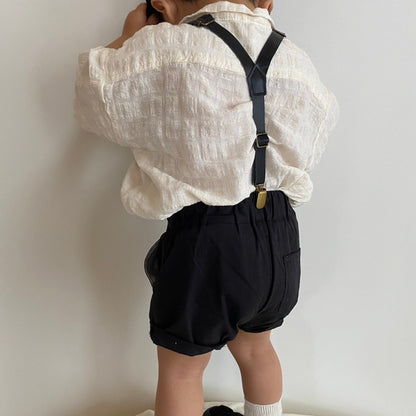 leather suspender / black