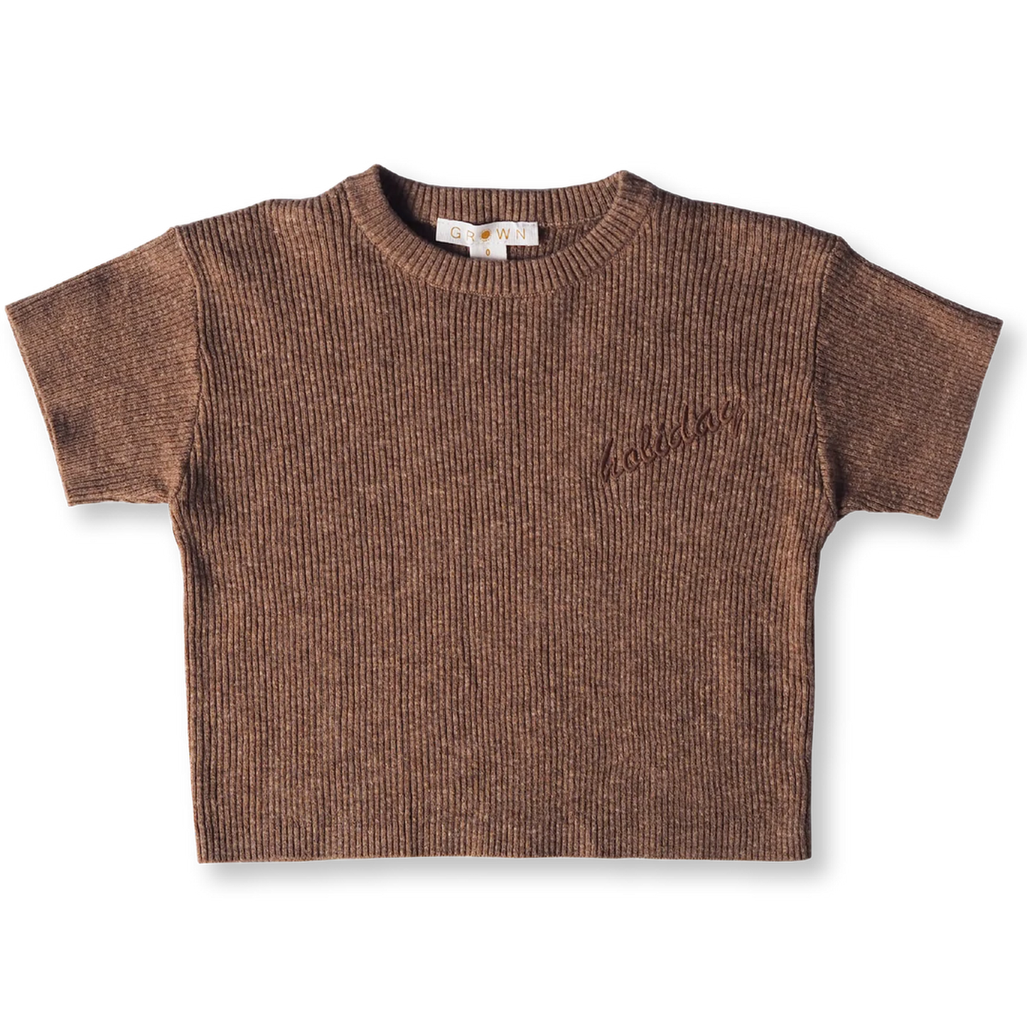 Grown / Hemp Ribbed Tee (Brownie) [AW22]
