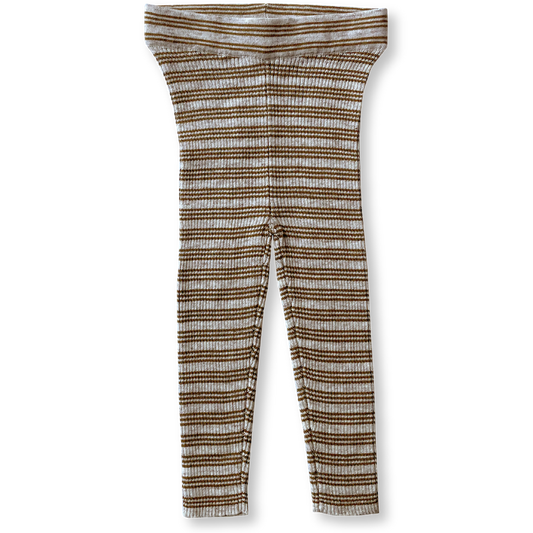 Grown / RIBBED ESSENTIAL LEGGINGS - MOCHA MARLE [SS22]