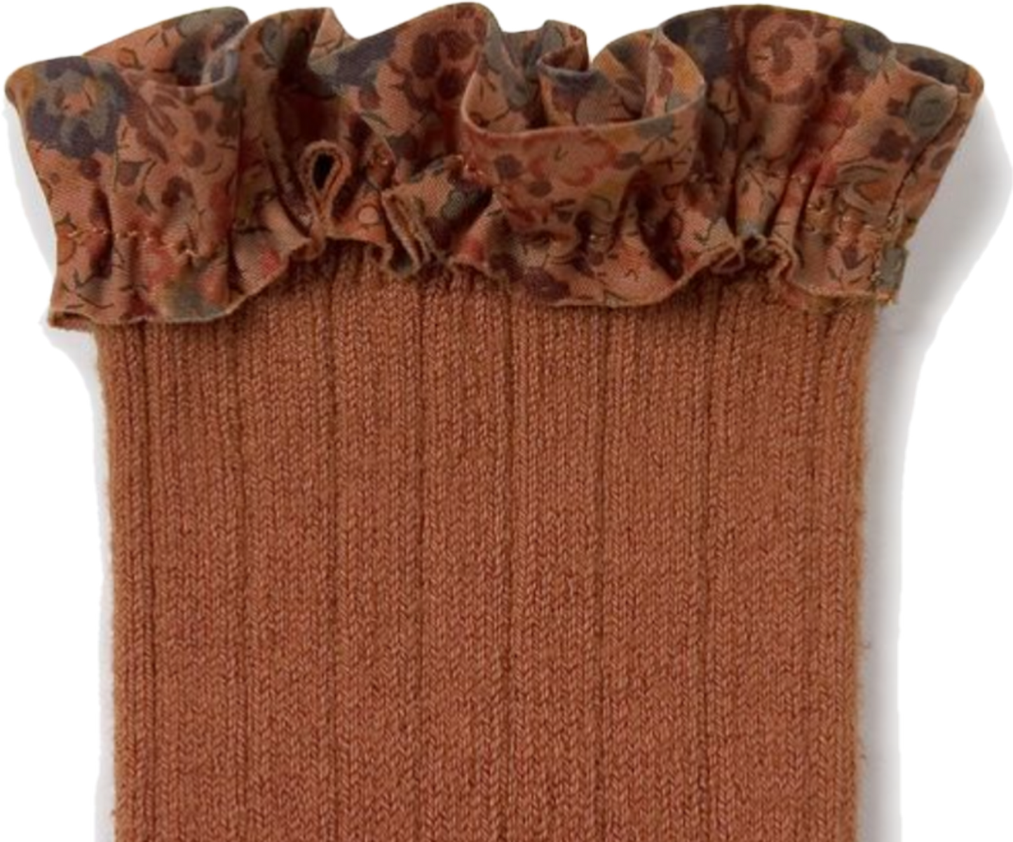 collegien / Charlotte - Liberty Ruffle Ribbed Ankle Socks  (Pain d'Epice)