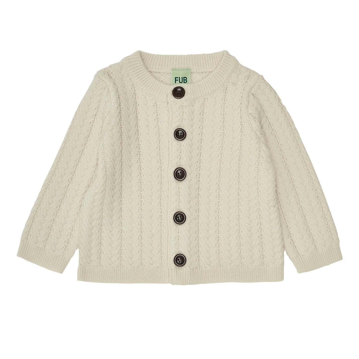 FUB / 5822 twist knit cardigan  (ecru) [AW22]