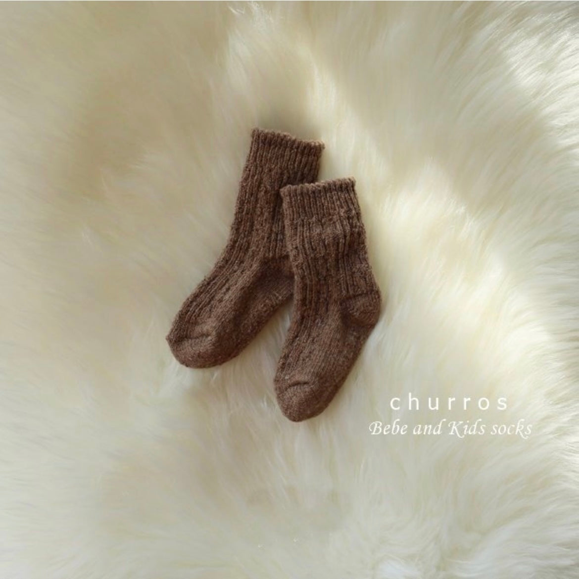 twist wool socks 4p set [churros]