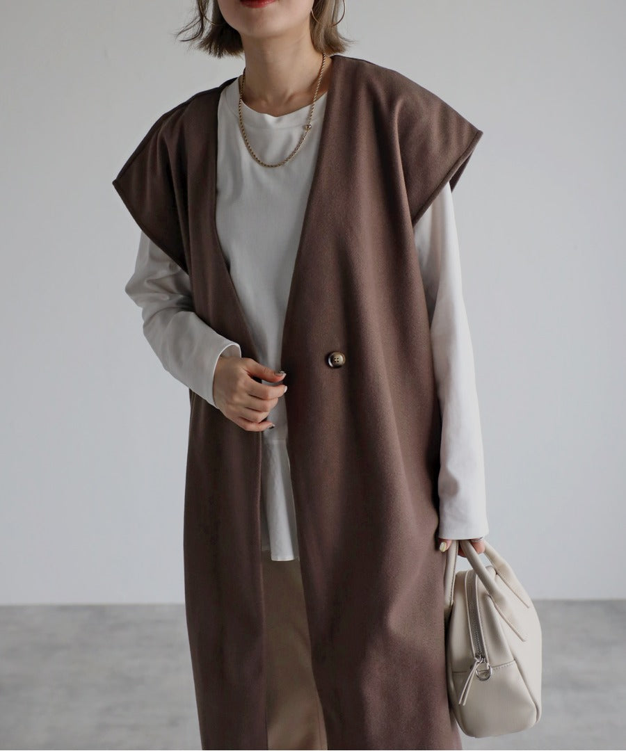 eco wool long vest – ANOKO.