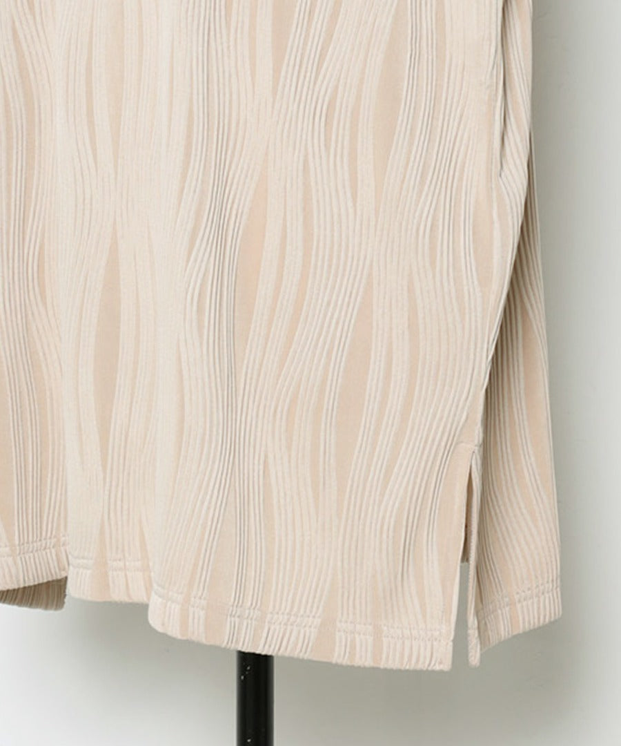 wavy pleats vest / beige