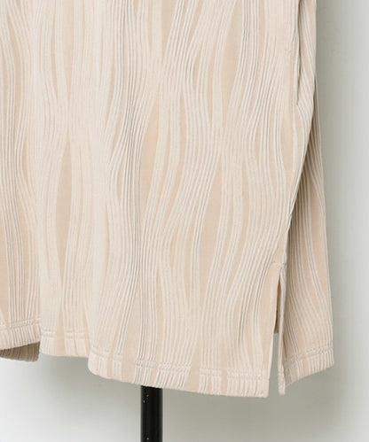 wavy pleats vest / beige