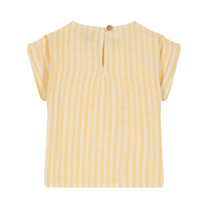 BLOUSE PRASLIN GAZE/ yellow stripes [STUDIO BOHEME]