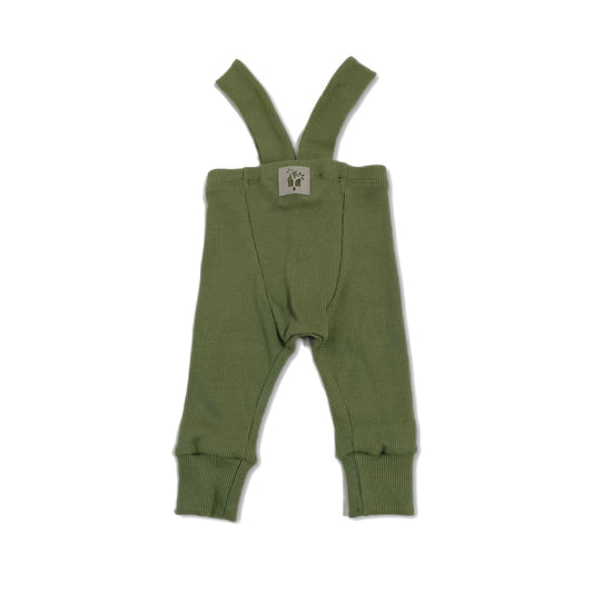 ribbed leggings with braces / olive
