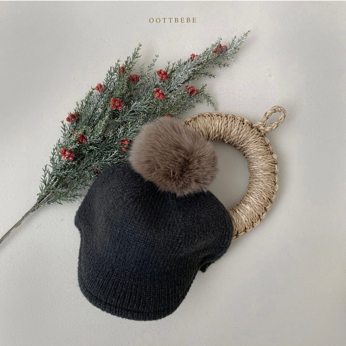 drop knit cap / olive