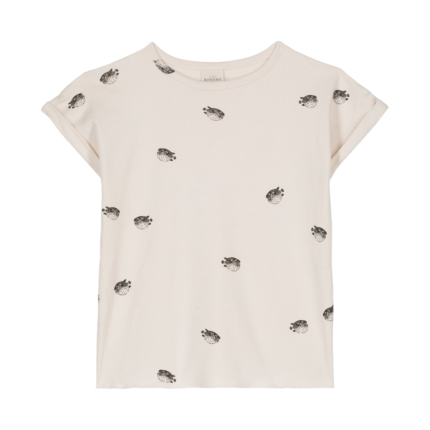 T-SHIRT BAMA / ecru-puffer fish