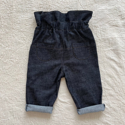 E8 Trousers(high waisted) / Navy blue denim [HELLO LUPO]