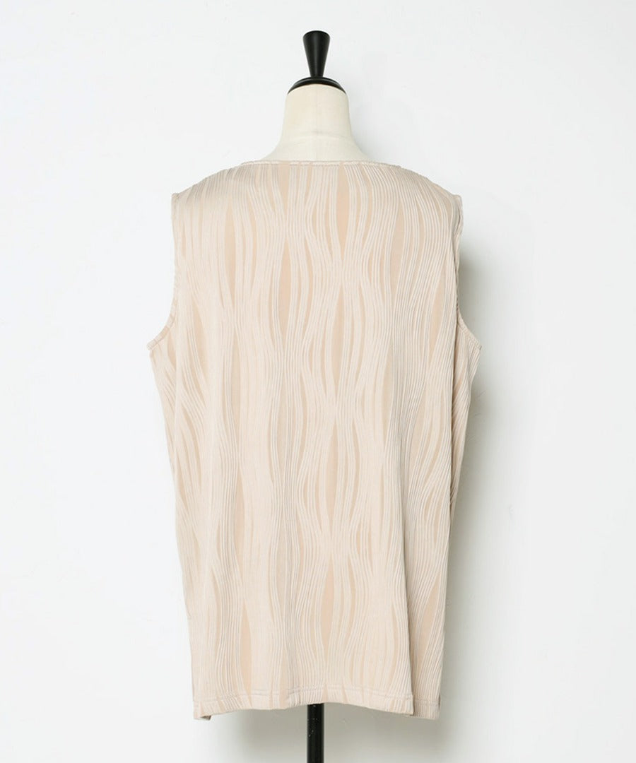 wavy pleats vest / beige