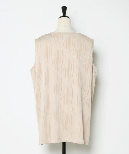 wavy pleats vest / beige