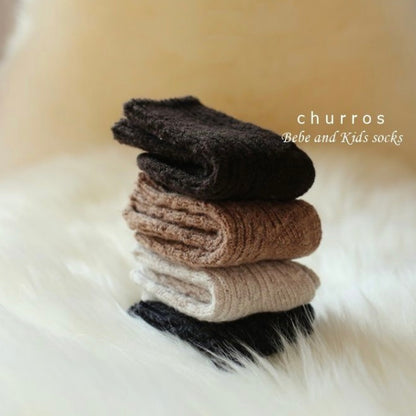 twist wool socks 4p set [churros]