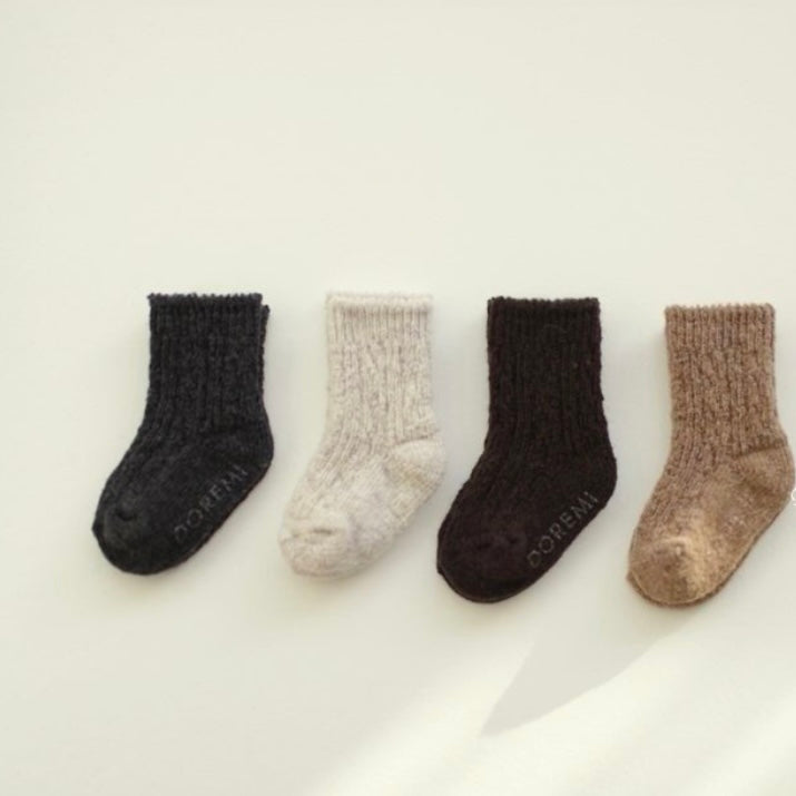 twist wool socks 4p set [churros]