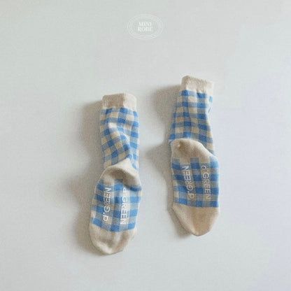 natural check socks 5p set [minirobe]